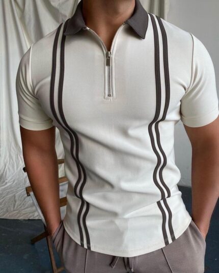 Men's Zip Style Polo T-Shirt
